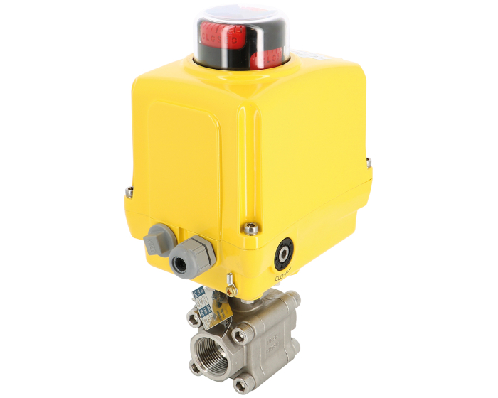 V-port stainless steel ball valve 703XS + SA PCU electric actuator